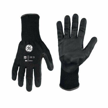 GE Foam Nitrile Black Dipped Gloves, 13GA, 1 Pair, L GG226LC